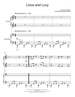 page one of Linus And Lucy (arr. Phillip Keveren) (Piano Duet)