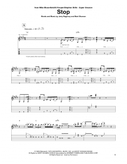 page one of Stop (Guitar Tab)