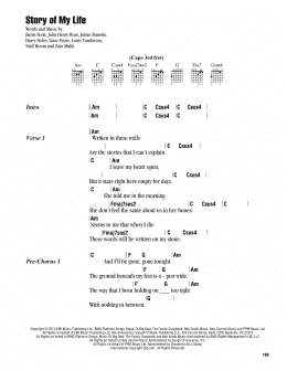 page one of Story Of My Life (Guitar Chords/Lyrics)