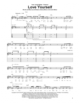 page one of Love Yourself (Guitar Tab)