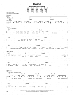 page one of Home (Guitar Cheat Sheet)