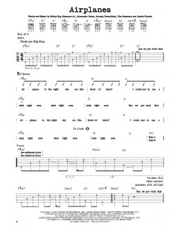 page one of Airplanes (Guitar Cheat Sheet)