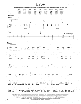 page one of Baby (Guitar Cheat Sheet)