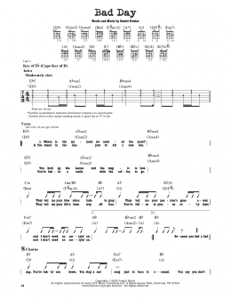 page one of Bad Day (Guitar Cheat Sheet)