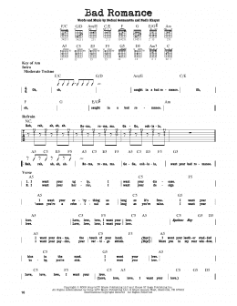 page one of Bad Romance (Guitar Cheat Sheet)