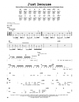 page one of Just Because (Guitar Cheat Sheet)