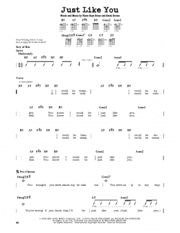 page one of Just Like You (Guitar Cheat Sheet)