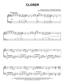 page one of Closer (Piano Solo)