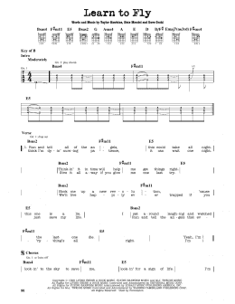 page one of Learn To Fly (Guitar Cheat Sheet)