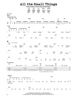 page one of All The Small Things (Guitar Cheat Sheet)