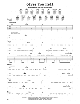 page one of Gives You Hell (Guitar Cheat Sheet)