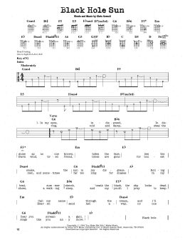 page one of Black Hole Sun (Guitar Cheat Sheet)