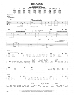 page one of Smooth (Guitar Cheat Sheet)