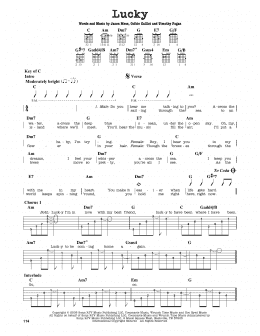 page one of Lucky (Guitar Cheat Sheet)