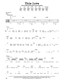 page one of This Love (Guitar Cheat Sheet)