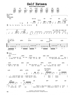 page one of Self Esteem (Guitar Cheat Sheet)