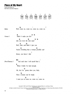 page one of Piece Of My Heart (Guitar Chords/Lyrics)