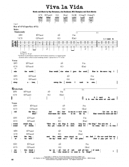 page one of Viva La Vida (Guitar Cheat Sheet)