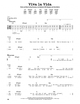 page one of Viva La Vida (Guitar Cheat Sheet)