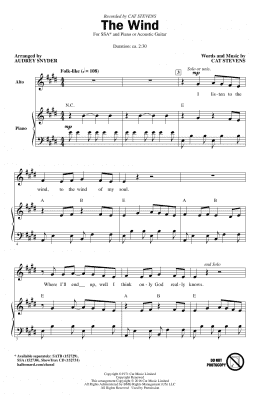 page one of The Wind (SSA Choir)