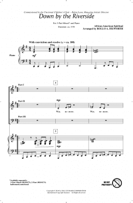 page one of Down By The Riverside (3-Part Mixed Choir)