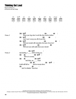 page one of Thinking Out Loud (Guitar Chords/Lyrics)