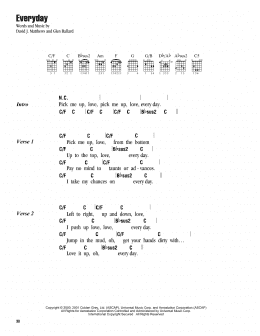 page one of Everyday (Guitar Chords/Lyrics)