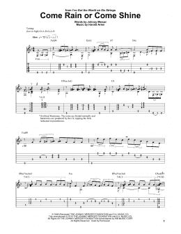 page one of Come Rain Or Come Shine (Solo Guitar)