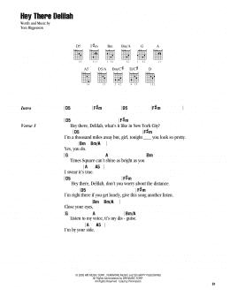 page one of Hey There Delilah (Guitar Chords/Lyrics)