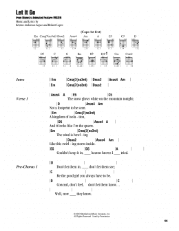 page one of Let It Go (from Frozen) (Guitar Chords/Lyrics)