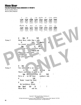 page one of Moon River (Guitar Chords/Lyrics)