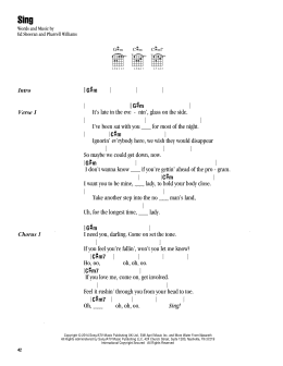 page one of Sing (Guitar Chords/Lyrics)