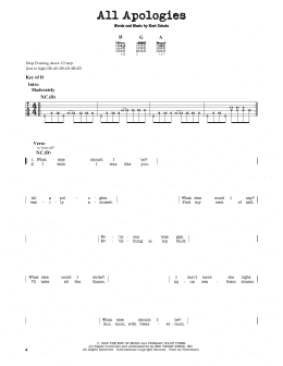 page one of All Apologies (Guitar Cheat Sheet)