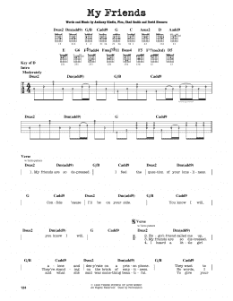 page one of My Friends (Guitar Cheat Sheet)