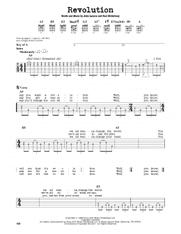 page one of Revolution (Guitar Cheat Sheet)