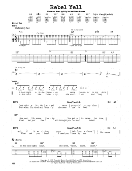 page one of Rebel Yell (Guitar Cheat Sheet)