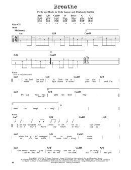 page one of Breathe (Guitar Cheat Sheet)