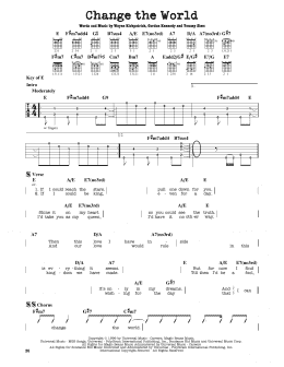 page one of Change The World (Guitar Cheat Sheet)