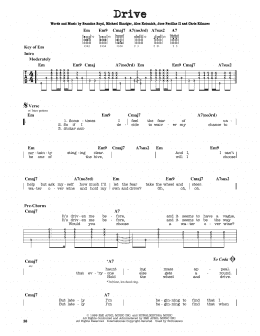 page one of Drive (Guitar Cheat Sheet)