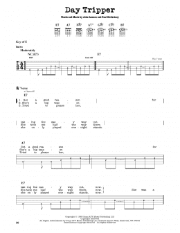 page one of Day Tripper (Guitar Cheat Sheet)