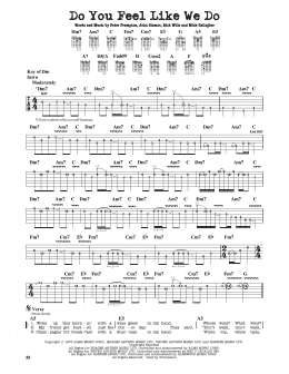 page one of Do You Feel Like We Do (Guitar Cheat Sheet)