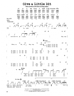 page one of Give A Little Bit (Guitar Cheat Sheet)