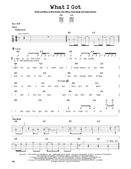 page one of What I Got (Guitar Cheat Sheet)