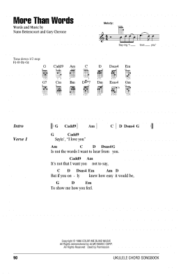 page one of More Than Words (Ukulele Chords/Lyrics)