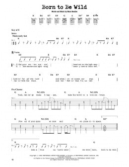 page one of Born To Be Wild (Guitar Cheat Sheet)