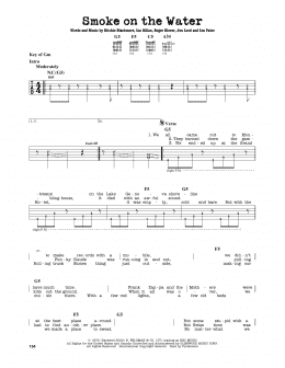 page one of Smoke On The Water (Guitar Cheat Sheet)