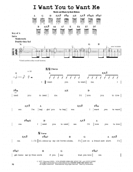 page one of I Want You To Want Me (Guitar Cheat Sheet)