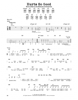 page one of Hurts So Good (Guitar Cheat Sheet)