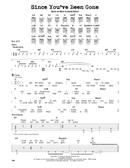 page one of Since You've Been Gone (Guitar Cheat Sheet)