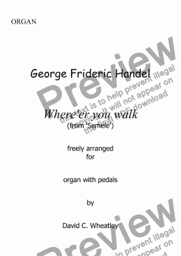 page one of Handel - Where’ere you walk for organ solo